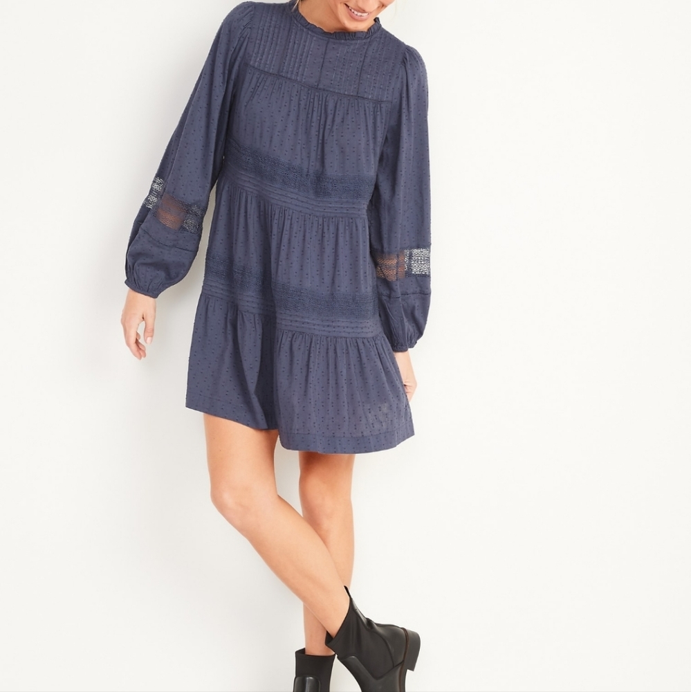 NWT Dot Swing Dress with Long Sleeves